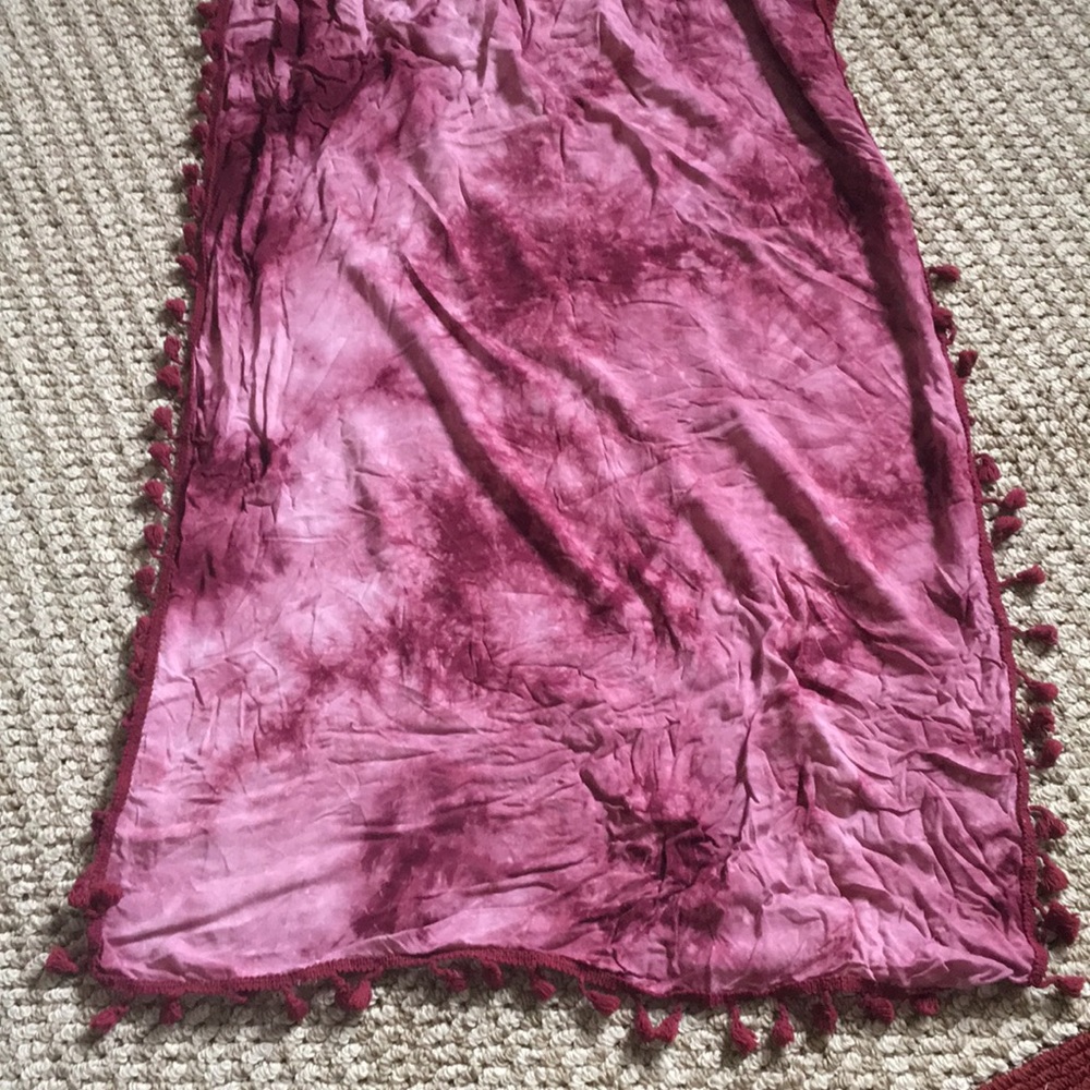 4 for $25 BOHO tie dye Pom Pom fringe scarf